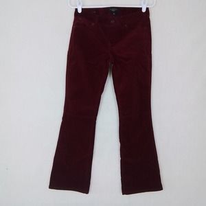 Talbots Petites Mid Rise Velvet Boot Cut Pants Size 2 Petite in‎ Red